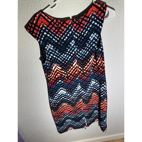 ILE New York Geometric Print Sleeveless Sheath Dress – Size 10 - Picture 1 of 3